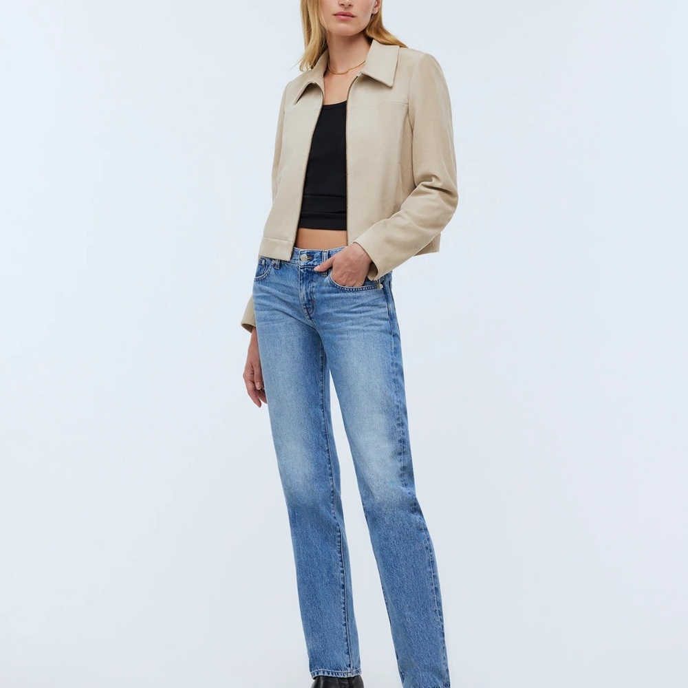 Madewell | Shrunken Zip-Front Jacket in Suede | size 4